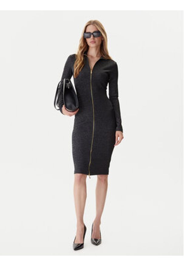 Just Cavalli Sukienka codzienna 79PAO905 J0251 Czarny Slim Fit. Okazja: na co dzień. Kolor: czarny. Materiał: syntetyk. Typ sukienki: proste. Styl: casual