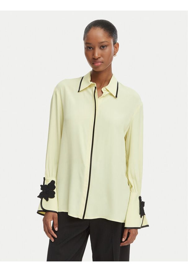 SIMONA CORSELLINI - Simona Corsellini Koszula P26CPCA01301 Zielony jasny Regular Fit. Kolor: zielony. Materiał: acetat