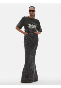 ROTATE Spódnica jeansowa 700385013 Czarny Relaxed Fit. Kolor: czarny. Materiał: bawełna
