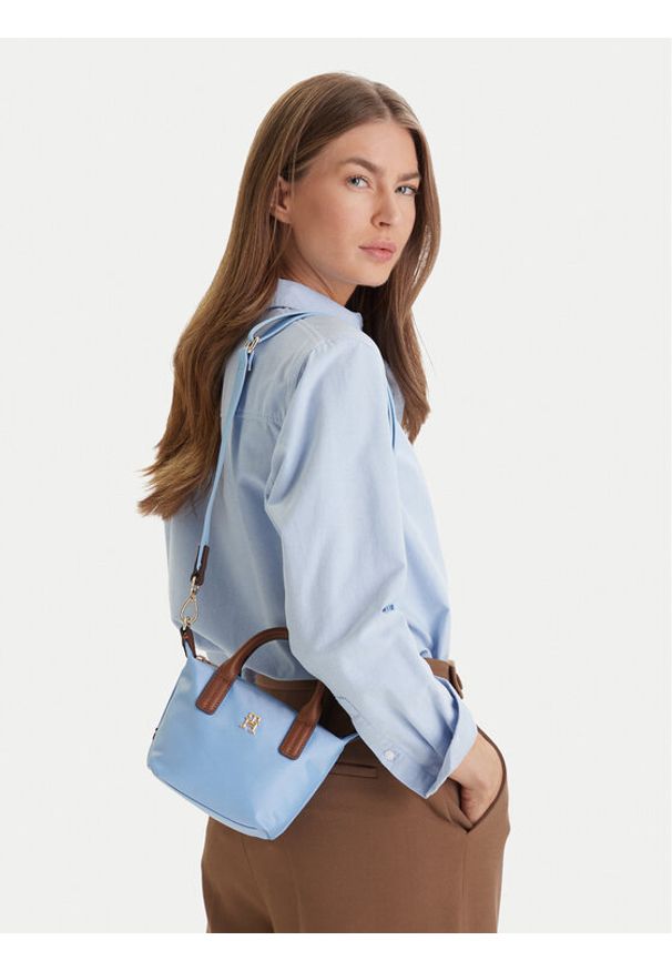 TOMMY HILFIGER - Tommy Hilfiger Torebka Popette Micro Tote AW0AW18368 Błękitny. Kolor: niebieski