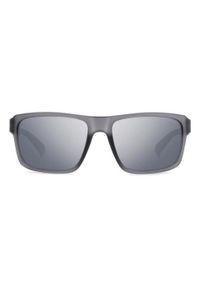 POLAROID - Okulary Przeciwsłoneczne Męskie Polaroid PLD 2158/S. Kształt: prostokątne. Kolor: szary. Materiał: nylon. Sport: turystyka piesza