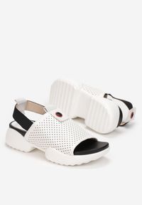 Born2be - Białe Sandały Antenope. Nosek buta: otwarty. Zapięcie: pasek. Kolor: biały. Wzór: aplikacja. Styl: sportowy #2