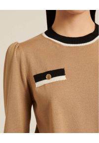 Luisa Spagnoli - LUISA SPAGNOLI - Jasnobrązowy sweter z wełny MILO. Kolor: beżowy. Materiał: wełna #2