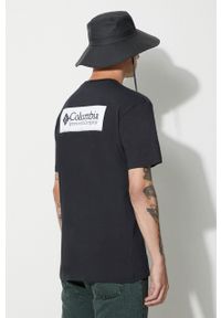 columbia - Columbia t-shirt bawełniany North Cascades kolor czarny z nadrukiem. Okazja: na co dzień. Kolor: czarny. Materiał: bawełna. Wzór: nadruk. Styl: casual #5