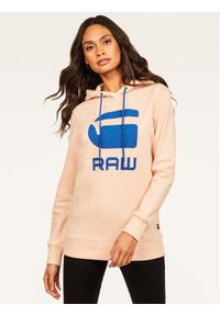 G-Star RAW - G-Star Raw Bluza Boyfriend Diamond Line Graphic Hooded D16236-A613-B243 Różowy Loose Fit. Kolor: różowy. Materiał: bawełna