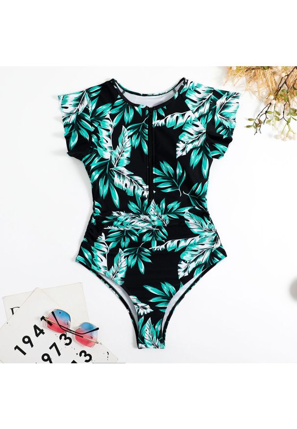 Intica - Strój kąpielowy z rękawkiem i ochroną UV na plażę i basen Sandalia. Kolor: wielokolorowy