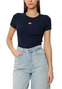 Tommy Jeans - TOMMY JEANS Granatowy t-shirt damski, Rozmiar S. Kolor: niebieski #4