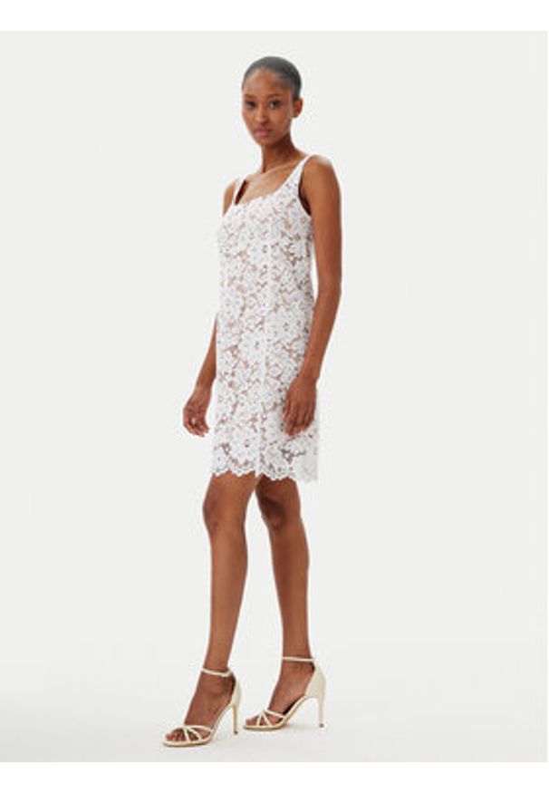 MICHAEL Michael Kors Sukienka letnia MS582WGGTA Biały Slim Fit. Kolor: biały. Materiał: syntetyk. Sezon: lato