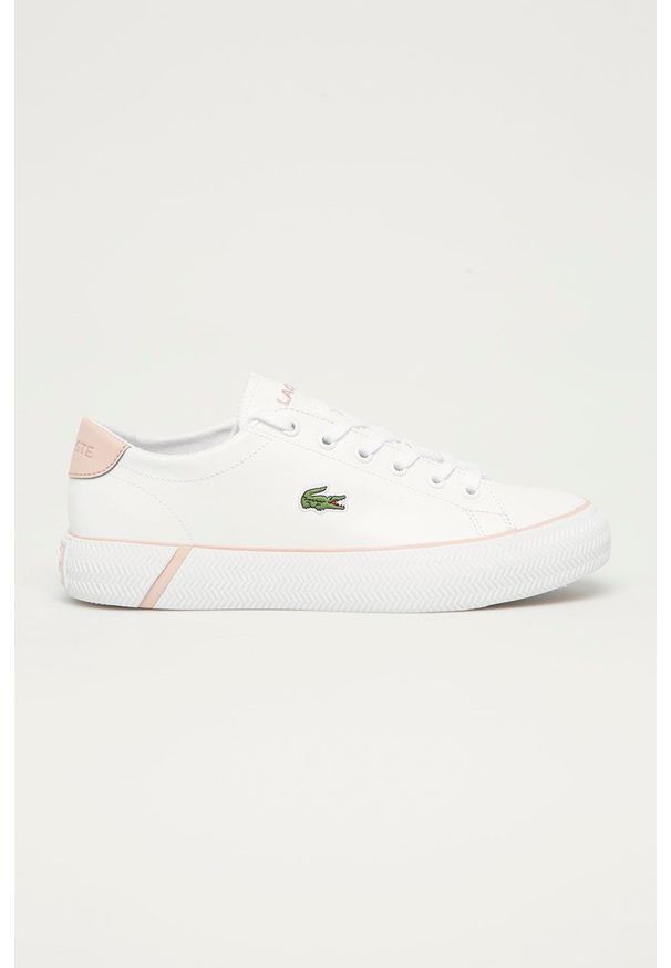 Lacoste Buty skórzane 741CFA0020.1Y9 kolor biały. Nosek buta: okrągły. Zapięcie: sznurówki. Kolor: biały. Materiał: skóra. Obcas: na obcasie. Wysokość obcasa: niski