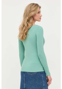 Guess longsleeve damski kolor zielony. Kolor: zielony. Materiał: materiał, wiskoza. Długość rękawa: długi rękaw. Długość: krótkie #2