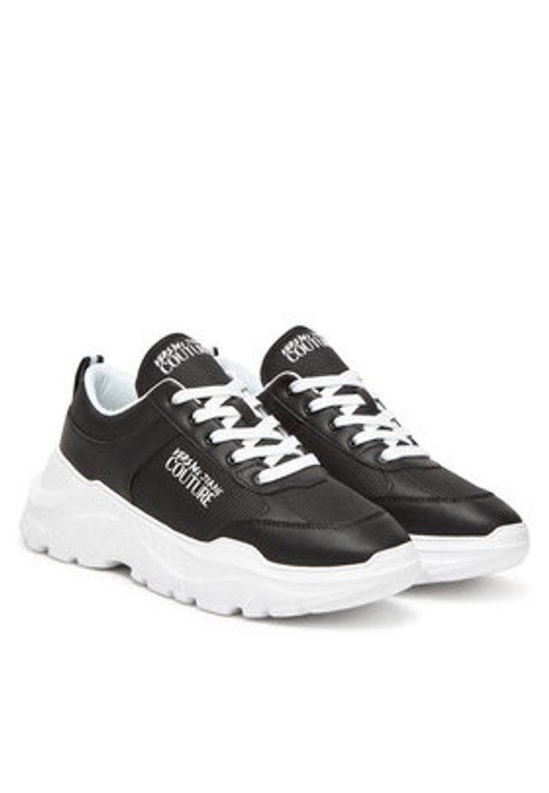 Versace Jeans Couture Sneakersy 78YA3SC1 Czarny. Kolor: czarny. Materiał: skóra