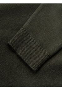 Ombre Clothing - Dzianinowy półgolf męski z wiskozą – ciemnooliwkowy melanż V5 - Rozmiar: XXL. Kolor: oliwkowy. Materiał: wiskoza, dzianina. Wzór: melanż. Styl: klasyczny #4