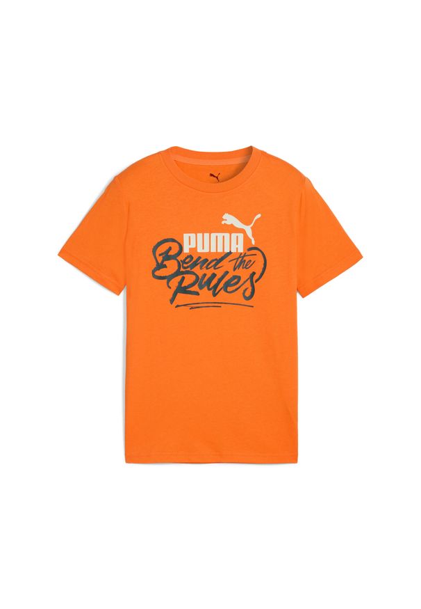 Puma - Młodzieżowa koszulka MID90s III z grafiką PUMA. Kolor: pomarańczowy, żółty, wielokolorowy. Sezon: lato. Sport: joga i pilates