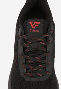 Born2be - Czarno-Czerwone Buty Sportowe Sneakersy na Tłoczonej Podeszwie z Napisem Hesehe. Okazja: na co dzień. Kolor: czarny. Materiał: jeans. Wzór: napisy #5