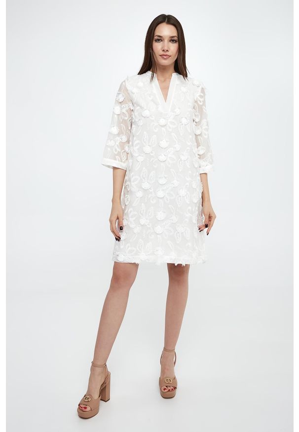 Sukienka haftowana Delina JOOP!. Wzór: haft