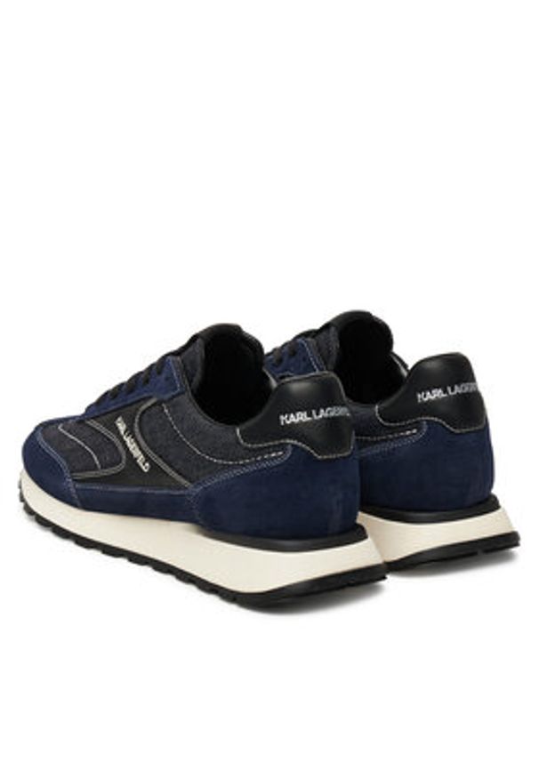 Karl Lagerfeld - KARL LAGERFELD Sneakersy KL51124D Granatowy. Kolor: niebieski. Materiał: skóra, zamsz