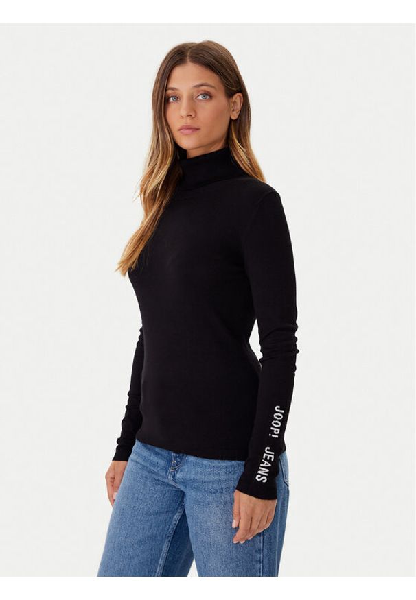 JOOP! Jeans Golf Kaisha 30049305 Czarny Slim Fit. Typ kołnierza: golf. Kolor: czarny. Materiał: wiskoza