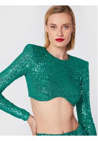Elisabetta Franchi Komplet bluzka i spódnica TG-002-27E2-V500 Zielony Slim Fit. Kolor: zielony. Materiał: syntetyk #6