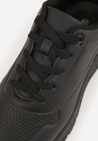 Born2be - Czarne Sneakersy na Grubej Podesziwe Ozdobione Przezroczystą Wstawką Riosanna. Okazja: na spacer, na co dzień. Kolor: czarny. Materiał: jeans. Wzór: aplikacja. Sport: turystyka piesza #5