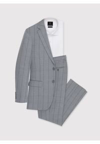 Pako Lorente - PAKO LORENTE – Szare spodnie garniturowe w kratę Windowpane. Kolor: szary. Materiał: wiskoza, poliester, elastan