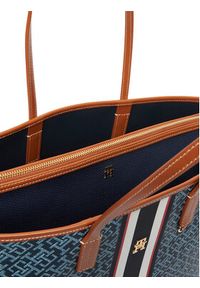 TOMMY HILFIGER - Tommy Hilfiger Torebka Th Monoplay Tote Stripe Le AW0AW18390 Niebieski. Kolor: niebieski. Materiał: skórzane #5