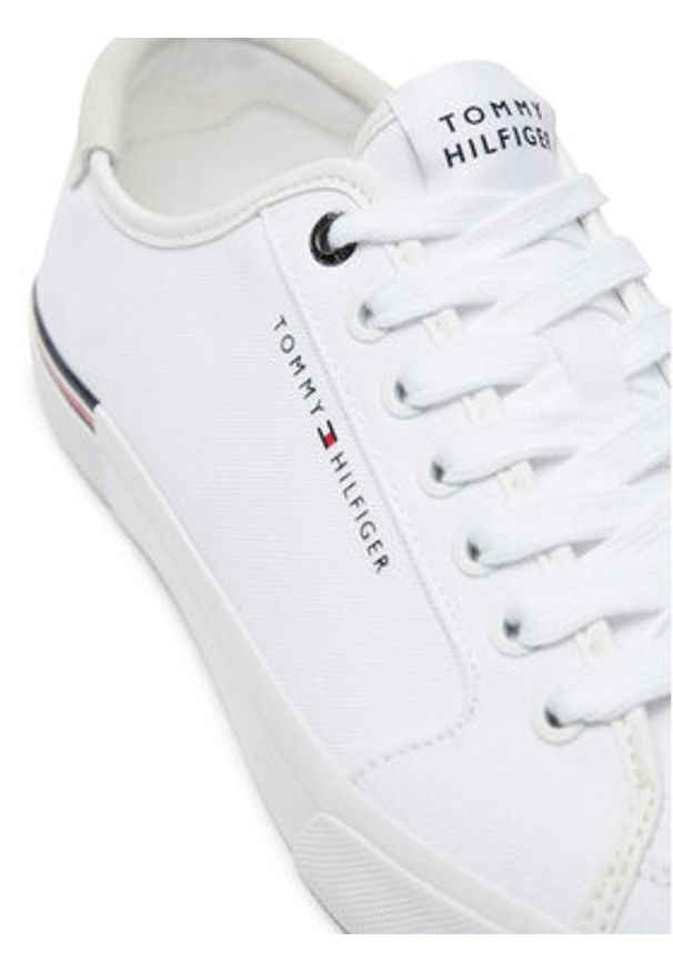 TOMMY HILFIGER - Tommy Hilfiger Tenisówki Core Corporate Vulc Canvas FM0FM05398 Biały. Kolor: biały. Materiał: materiał