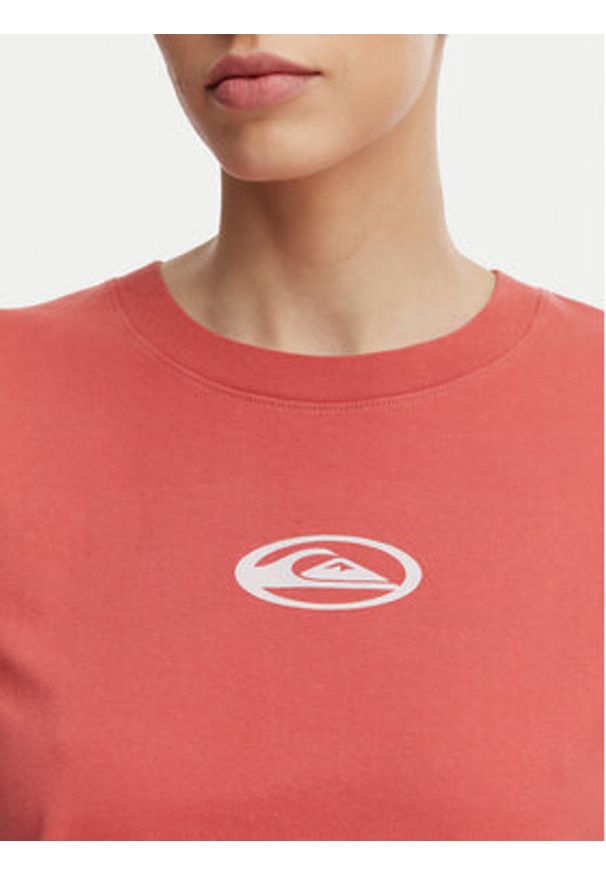 Quiksilver T-Shirt Standard EQWZT03197 Bordowy Regular Fit. Kolor: czerwony. Materiał: bawełna