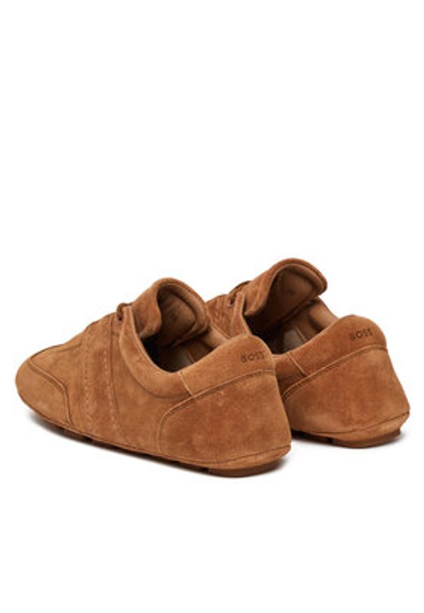 BOSS Sneakersy Roxanne 50547962 Brązowy. Kolor: brązowy. Materiał: skóra