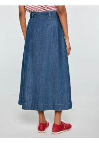 Big-Star - Spódnica damska midi jeansowa rozkloszowana granatowa Bria 544. Kolor: niebieski. Materiał: jeans. Styl: elegancki #2
