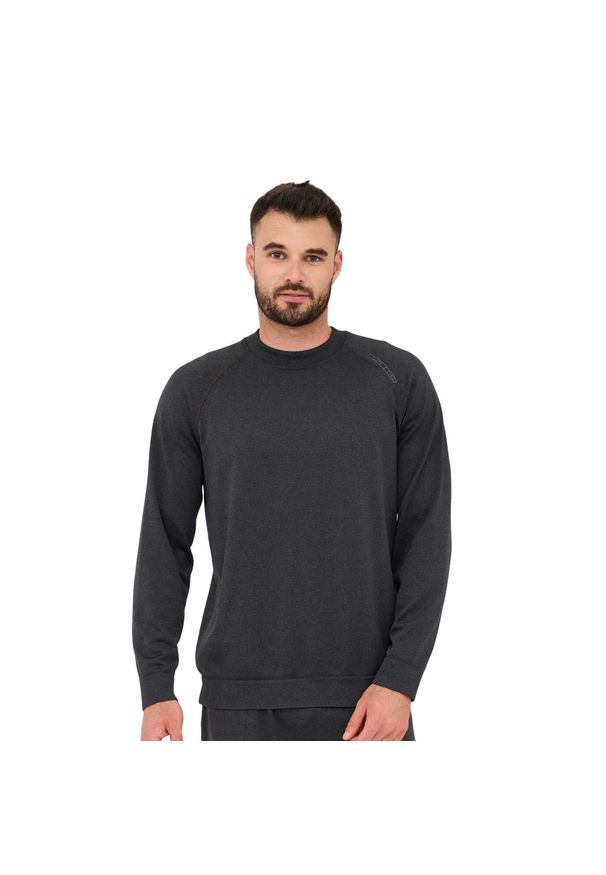 Bluza męska wełniana Brubeck OUTDOOR MERINO. Kolor: szary. Materiał: poliester, wełna, poliamid, elastan. Styl: sportowy. Sport: outdoor