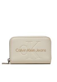 Calvin Klein Jeans Mały Portfel Damski Zip Around Mono K60K612255 Écru. Materiał: skóra