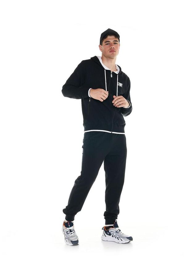 LEONE 1947 APPAREL - Sportowy dres męski Fluo z kapturem. Kolor: czarny. Materiał: dresówka. Sport: fitness