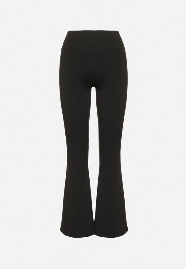 Born2be - Czarne Spodnie Legginsy Typu Dzwony z Wysokim Stanem Melonell. Stan: podwyższony. Kolor: czarny