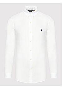 Polo Ralph Lauren Koszula 710829443002 Biały Slim Fit. Typ kołnierza: polo. Kolor: biały. Materiał: len