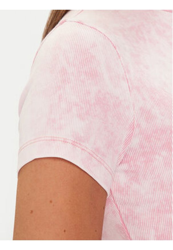 Tommy Jeans T-Shirt DW0DW21531 Różowy Slim Fit. Kolor: różowy. Materiał: bawełna