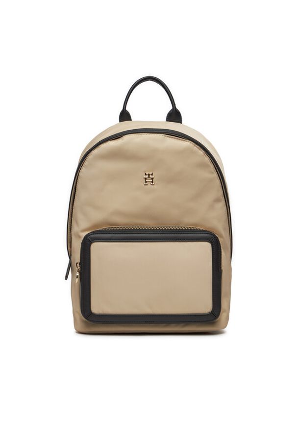 TOMMY HILFIGER - Tommy Hilfiger Plecak Th Essential S Backpack Cb AW0AW15711 Beżowy. Kolor: beżowy. Materiał: materiał