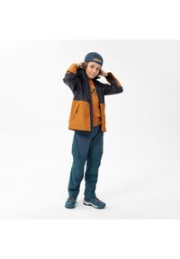 quechua - Kurtka turystyczna dla dzieci Quechua MH500 wodoodporna. Kolor: szary, wielokolorowy, brązowy. Materiał: poliester, poliamid, materiał. Sezon: lato. Styl: sportowy. Sport: outdoor, turystyka piesza #1