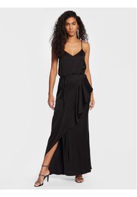 TwinSet - TWINSET Sukienka koktajlowa 231TP2430 Czarny Regular Fit. Kolor: czarny. Materiał: wiskoza. Styl: wizytowy