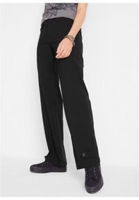 bonprix - Spodnie z bengaliny z regulowanym paskiem w talii, STRAIGHT. Kolor: czarny #1
