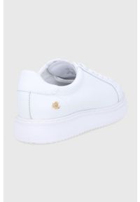 Lauren Ralph Lauren Buty skórzane kolor biały na koturnie. Nosek buta: okrągły. Zapięcie: sznurówki. Kolor: biały. Materiał: skóra. Obcas: na koturnie #3
