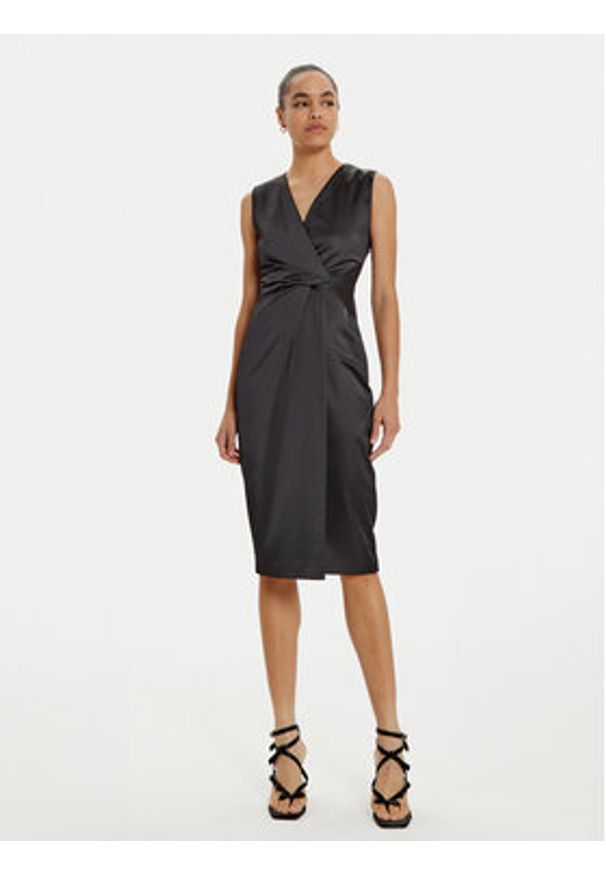 ACCESS FASHION Sukienka koktajlowa 44-3367-200 Czarny Regular Fit. Kolor: czarny. Materiał: syntetyk. Styl: wizytowy