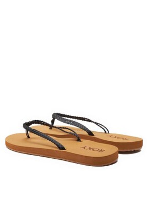 Roxy Japonki ARJL101169 Czarny. Kolor: czarny. Materiał: skóra