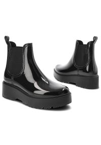 Big-Star - Czarne Kalosze Big Star Damskie Stylowe Obuwie. Kolor: czarny. Materiał: skóra ekologiczna, materiał, lakier. Szerokość cholewki: normalna. Styl: elegancki #8