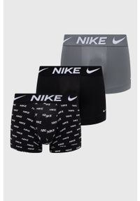 Nike bokserki (3-pack) męskie kolor szary. Kolor: szary. Materiał: skóra, tkanina, włókno