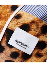 Burberry - BURBERRY - Koszula z nadrukiem zwierzęcym. Okazja: do pracy, na co dzień, na spotkanie biznesowe. Kolor: niebieski. Materiał: jedwab, bawełna. Wzór: motyw zwierzęcy, nadruk. Styl: biznesowy, elegancki, klasyczny, casual