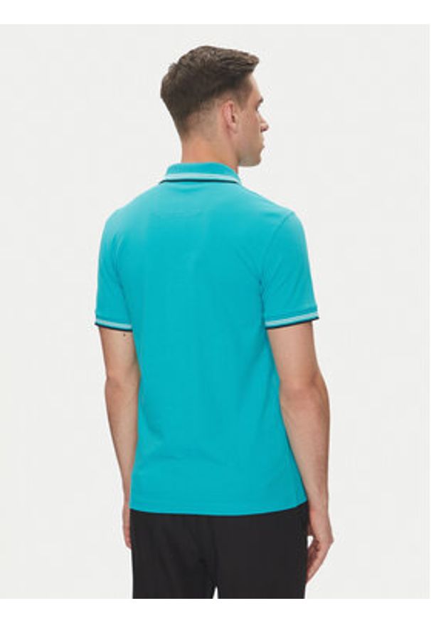 BOSS Polo Paul 50506193 Turkusowy Slim Fit. Typ kołnierza: polo. Kolor: turkusowy. Materiał: bawełna