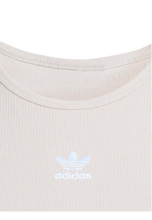 Adidas - adidas Top Essentials KD3822 Beżowy Slim Fit. Kolor: beżowy. Materiał: wiskoza