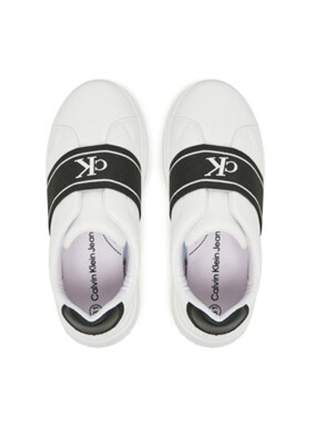 Calvin Klein Jeans Sneakersy V3X9-82087-1355X002 Biały. Kolor: biały. Materiał: skóra