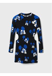 Desigual Sukienka codzienna DISNEY Faces Mickey 22WWVK43 Czarny Slim Fit. Okazja: na co dzień. Kolor: czarny. Materiał: wiskoza. Wzór: motyw z bajki. Typ sukienki: proste. Styl: casual