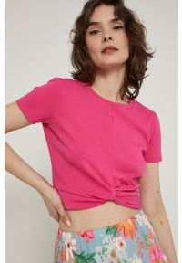 medicine - Medicine t-shirt damski kolor różowy. Kolor: różowy. Materiał: dzianina. Wzór: gładki #1